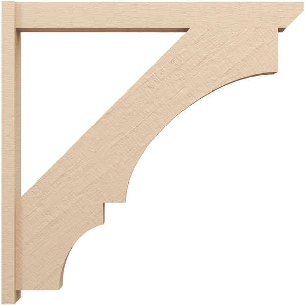 Ekena Millwork 6-in W x 46-in D x 46-in H Balboa Slat Rough Cedar Woodgrain TimberThane Outlooker, Primed Tan - OUTUR060X46X46BOA24RCPR