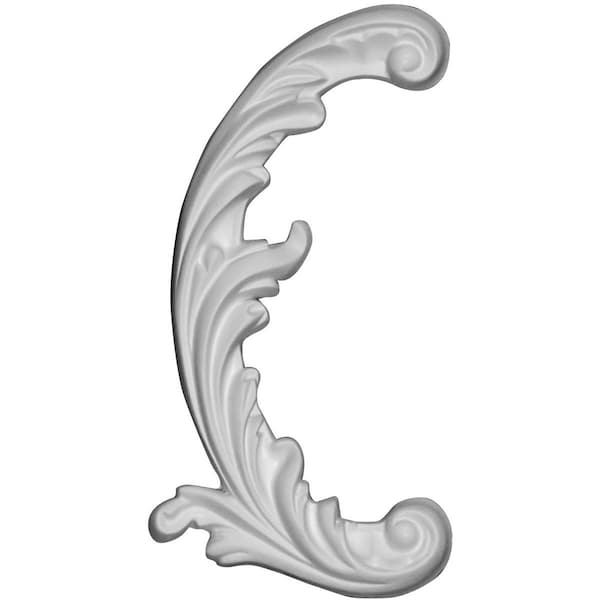 Ekena Millwork 3 5/8"W x 6 3/8"H x 5/8"P Medway Scroll Onlay, Left - ONL04X06X01ME-L
