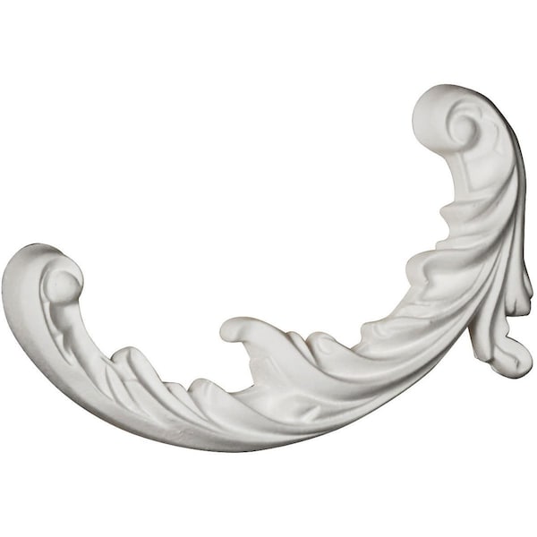 Ekena Millwork 3 5/8"W x 6 3/8"H x 5/8"P Medway Scroll Onlay, Left - ONL04X06X01ME-L