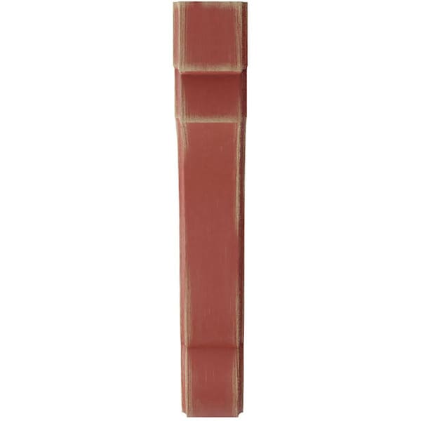 Ekena Millwork 1 3/4"W x 8 1/2"D x 11"H Bedford Wood Vintage Decor Bracket, Salvage Red - BKTWD02X09X11BERD