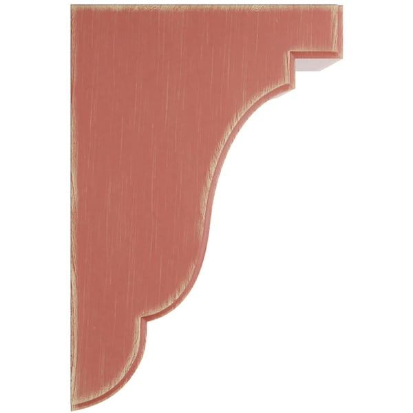 Ekena Millwork 3 1/2"W x 5"D x 7 1/2"H Bedford Wood Vintage Decor Bracket, Salvage Red - BKTWD04X05X08BERD