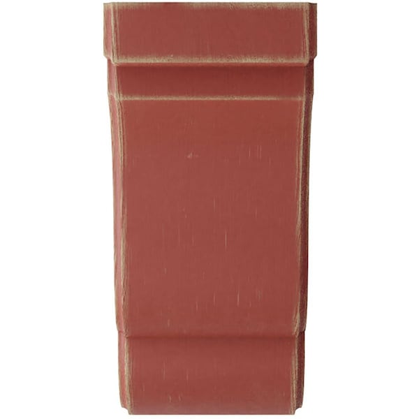 Ekena Millwork 3 1/2"W x 5"D x 7 1/2"H Bedford Wood Vintage Decor Bracket, Salvage Red - BKTWD04X05X08BERD
