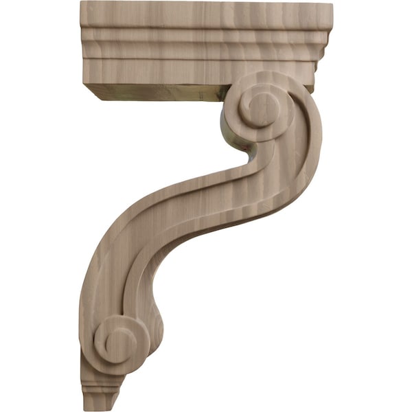 Ekena Millwork 3 7/8"W x 8"D x 13"H Los Angeles Hollow Back Corbel, Walnut - COR03X08X13HAWA