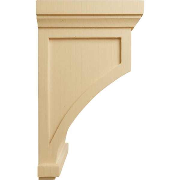 Ekena Millwork 7"W x 7 1/2"D x 13"H Fluted Corbel, Alder - COR07X07X13FLAL