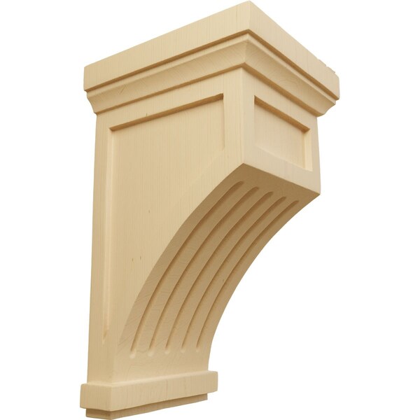 Ekena Millwork 7"W x 7 1/2"D x 13"H Fluted Corbel, Alder - COR07X07X13FLAL