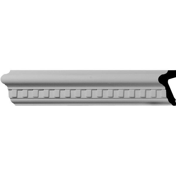 Ekena Millwork SAMPLE - 2 1/2"H x 1 1/8"P x 12"L Swindon Dentil Chair Rail Moulding - SAMPLE-MLD02X01SW
