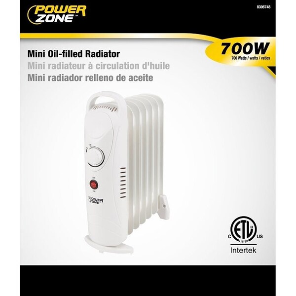 Powerzone PowerZone DF-600H3-7 Mini Oil Filled Heater 700W White - CYPB-7