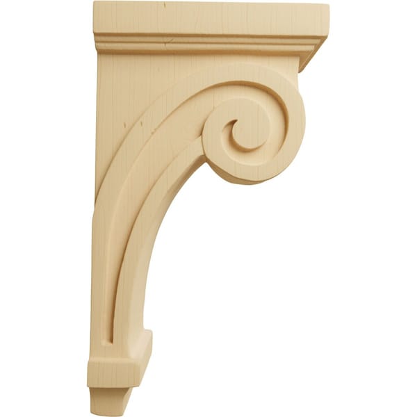 Ekena Millwork 3 1/4"W x 5"D x 9"H Scroll Corbel, Alder - COR03X05X09SCAL