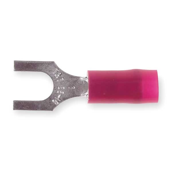 Terminal de horquilla de nailon para calibre 22-16 AWG, #8 Stud PK100 - RA18-8F