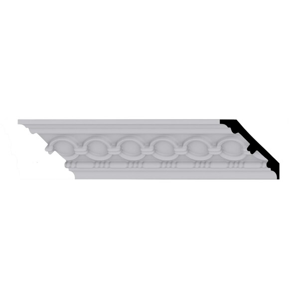 Ekena Millwork 3 1/8"H x 3 1/8"P x 4 1/4"F x 94 1/2"L, (1 7/8" Repeat) Foster Coin & Bead Crown Moulding - MLD03X03X04FO