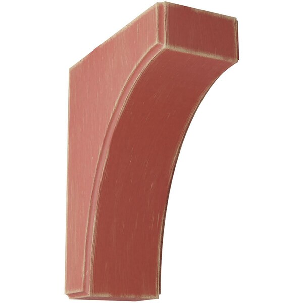 Ekena Millwork 3 1/2"W x 8"D x 10"H Clarksville Wood Vintage Decor Bracket, Salvage Red - BKTWD04X08X10CVRD