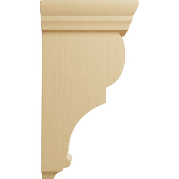 Ekena Millwork 3"W x 6 1/2"D x 12"H Large Rojas Wood Corbel, Alder - CORW03X06X12RJAL