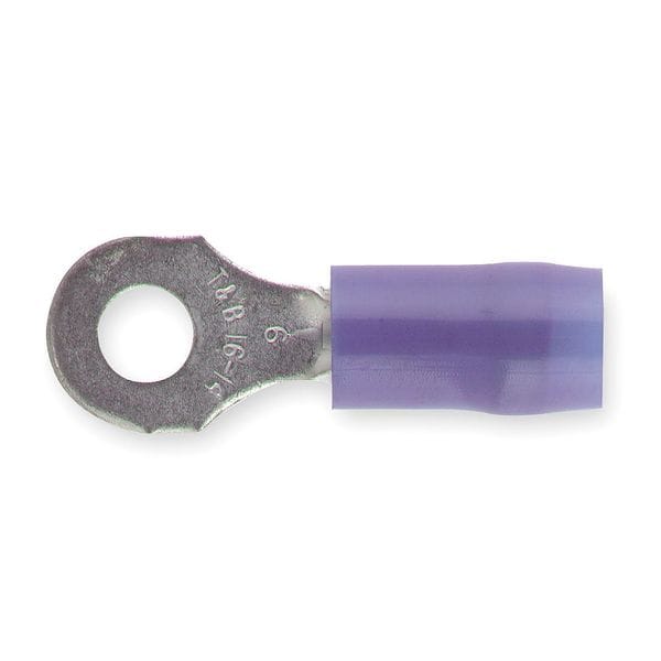 Terminal de anillo de nylon Sta-Kon 18-14 AWG para perno #6, paquete de 100 - RB14-6