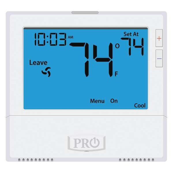 Pro1 Iaq Non-Programmable Thermostat, 7, 5-1-1 Programs, 1 H, 1 C, Wall Mount, Hardwired/Battery, 24VAC - T805