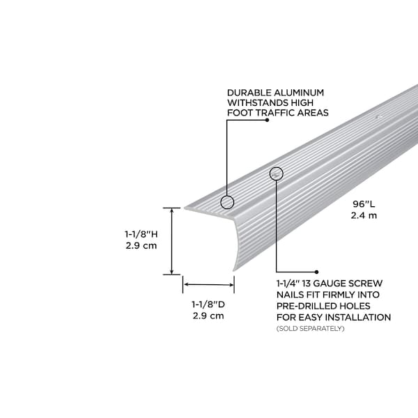 M-D Building Products Aluminum, Silver, 96 in L, 1.12 in W - 43742