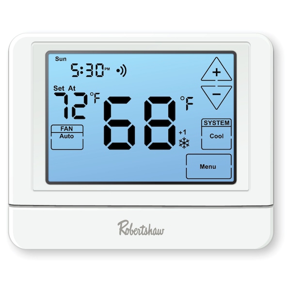 Robertshaw Digital WiFi Wall Thermostat, White, 24VAC - RS10420T