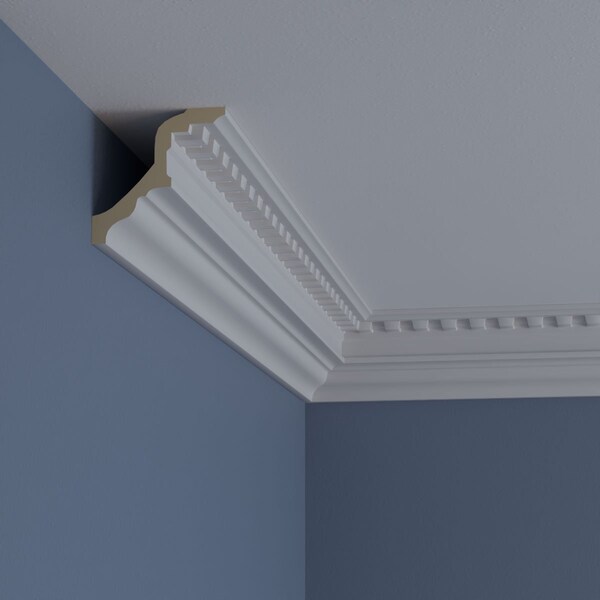 Ekena Millwork 3 3/8"H x 3 3/8"P x 4 3/4"F x 94 1/2"L Devon Crown Moulding - MLD03X03X04DE