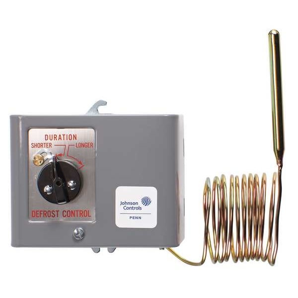 Johnson Controls Line Volt Mechanical Tstat, Open/Close on Rise, 45 Degrees to 85 Degrees F, SPDT, 120 to 240V AC - A19ZBC-2C