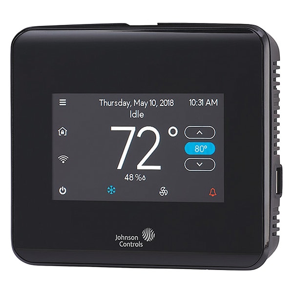 Johnson Controls Low Voltage Thermostat, 7 or Nonprogrammable Programs, 2 H, 2 C, Hardwired, 19V AC to 30V AC - TEC3622-13-000