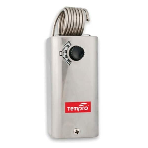 Tempro Line Voltage 30 to 110 Degree F Fixed Bulb Steel Housing SPST Thermostat - TE316059