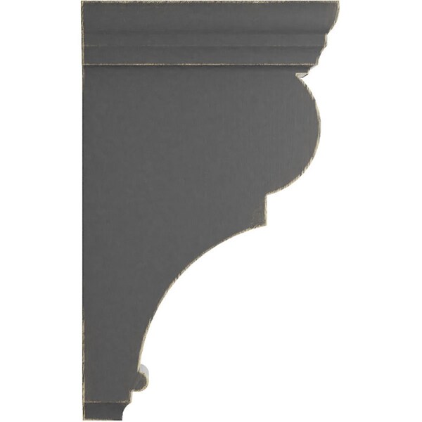 Ekena Millwork 3"W x 6 1/2"D x 12"H Large Rojas Wood Vintage Decor Corbel, Black - CORWD03X06X12RJBL