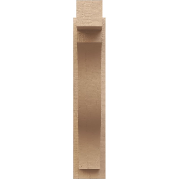 Ekena Millwork 6-in W x 18-in D x 30-in H Funston Block Rough Cedar Woodgrain TimberThane Outlooker, Primed Tan - OUTUR060X18X30FST44RCPR