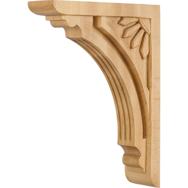 Hardware Resources 2" Wx7-5/8"Dx10"H Alder Art Deco Corbel - COR5-3ALD