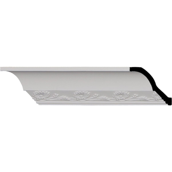 Ekena Millwork SAMPLE - 2 5/8"H x 3 1/8"P x 3 7/8"F x 12"L, (3" Repeat), Dylan Spring Crown Moulding - SAMPLE-MLD02X03X03DY