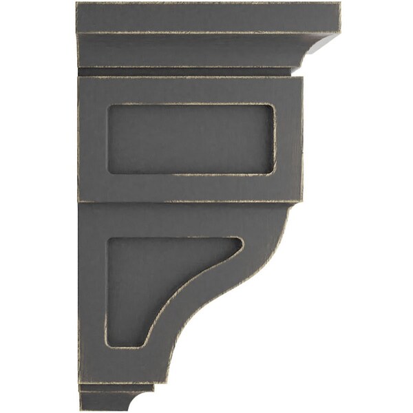 Ekena Millwork 3 1/2"W x 3 3/4"D x 6"H Mini Reyes Wood Vintage Decor Corbel, Black - CORWD03X03X06RYBL