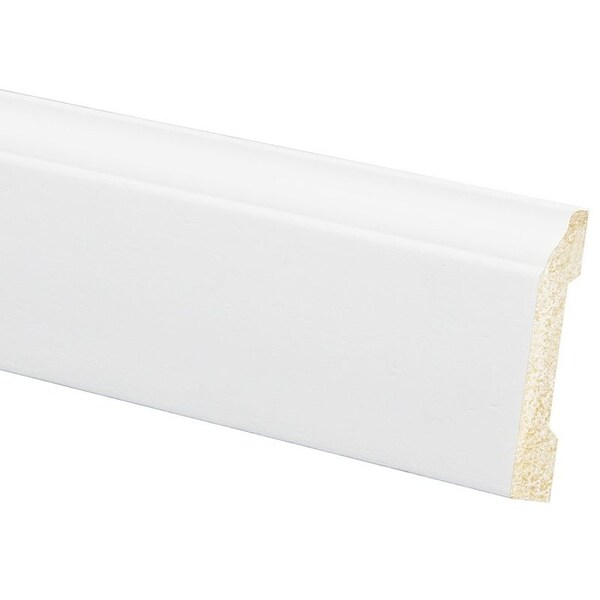 Inteplast Group 633 Base Moulding, 8 ft L, 3316 in W, 38 in Thick, Polystyrene, Crystal White - 56330800032