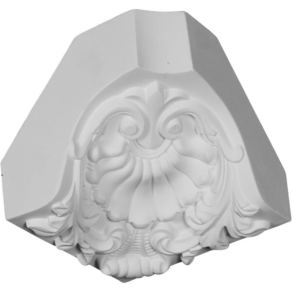 Ekena Millwork 7 1/8"H x 7 3/8"P x 10 1/8"F Carrillo Shell Crown Moulding Inside Corner - MIC07X07CI