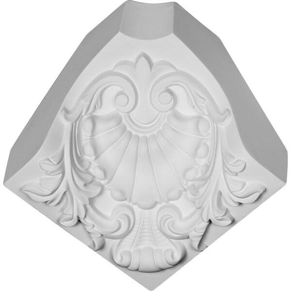 Ekena Millwork 7 1/8"H x 7 3/8"P x 10 1/8"F Carrillo Shell Crown Moulding Inside Corner - MIC07X07CI