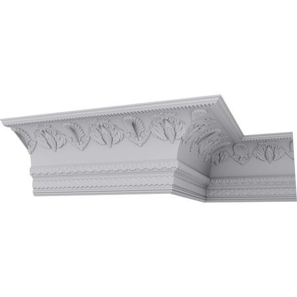 Ekena Millwork 16 3/8"H x 14 1/8"P x 21 5/8"F x 94 1/2"L, (9 5/8" Repeat), Cove Harvest Crown Moulding - MLD16X14X21HA
