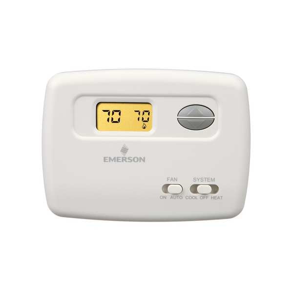 White-Rodgers Thermostat, 1 H, 1 C, Battery, 24VAC - 01F78 144S1