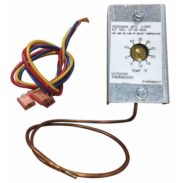 Goodman Thermostat, Outdoor, 4.8inHx4.4inWx6.1inD - OT18-60A