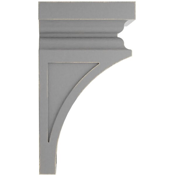 Ekena Millwork 7"W x 7 3/4"D x 14"H Jumbo Nevio Wood Vintage Decor Corbel, Pebble Grey - CORWD07X07X14NEPG