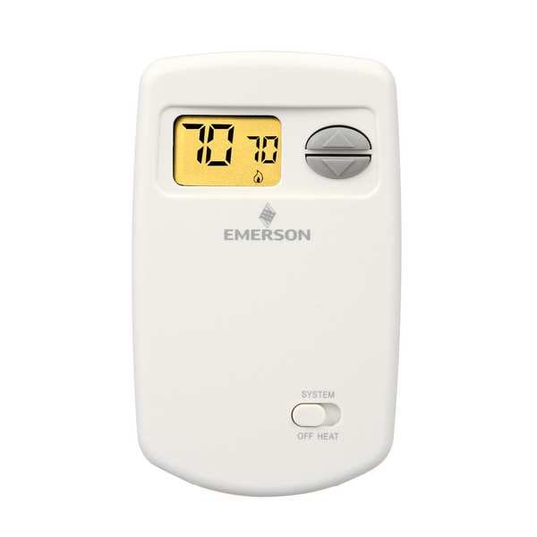 Emerson Thermostat, 1 H, 1 C, Battery, 24VAC - 1E78-140