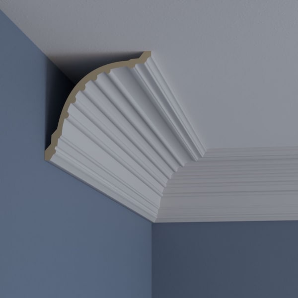 Ekena Millwork 5 3/8"H x 5 3/8"P x 7 1/2"F x 94 1/2"L, Foster Cove Crown Moulding - MLD05X05X07FO