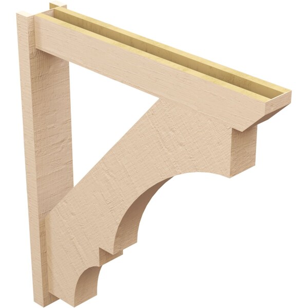 Ekena Millwork 6-in W x 36-in D x 40-in H Balboa Slat Rough Cedar Woodgrain TimberThane Outlooker, Primed Tan - OUTUR060X36X40BOA24RCPR