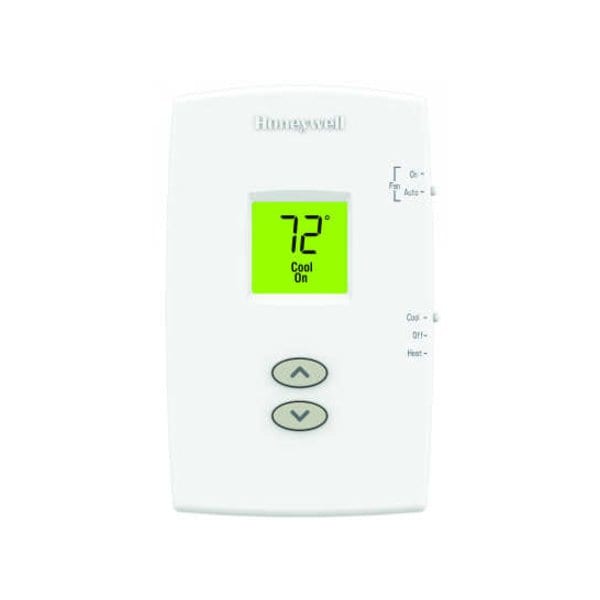 Honeywell Home Vertical Non-Programmable Thermostats, 1 H, 1 C, Hardwired/Battery, 20/30VAC - TH1110DV1009/U
