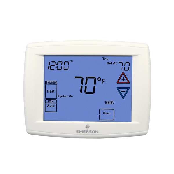 White-Rodgers Blue Series 12 Touchscreen Thermostats, 7, 5-1-1 Programs, 1 H, 1 C, 24VAC - 01F97 1277