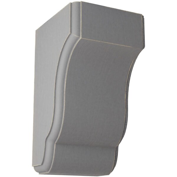 Ekena Millwork 3 1/2"W x 4"D x 6 1/2"H Capistrano Mission Wood Vintage Decor Corbel, Pebble Grey - CORWD03X04X06CPPG