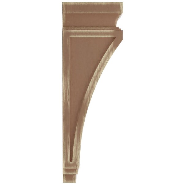 Ekena Millwork 3 7/8"W x 4 1/2"D x 14"H Arts and Crafts Wood Vintage Decor Corbel, Weathered Brown - CORWD03X04X14ARBR