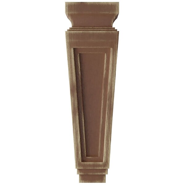 Ekena Millwork 3 7/8"W x 4 1/2"D x 14"H Arts and Crafts Wood Vintage Decor Corbel, Weathered Brown - CORWD03X04X14ARBR