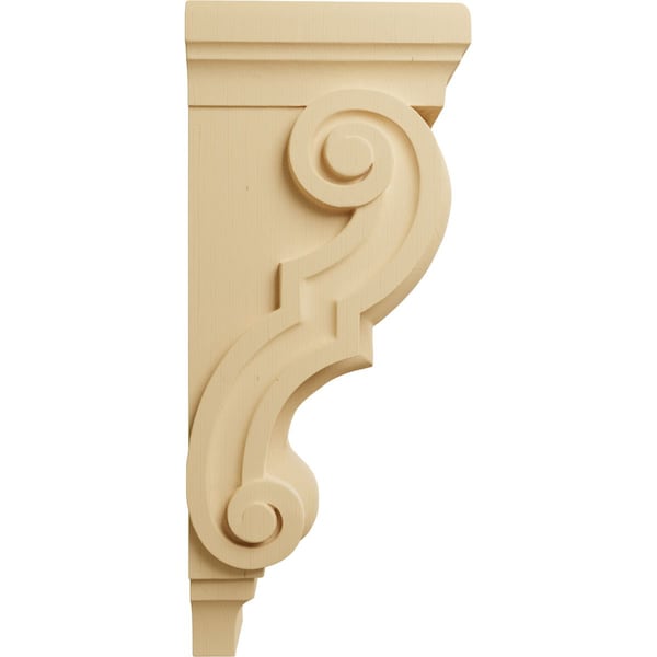Ekena Millwork 6"W x 7 1/2"D x 18"H Extra Large Traditional Wood Corbel, Alder - CORW06X08X18TRAL