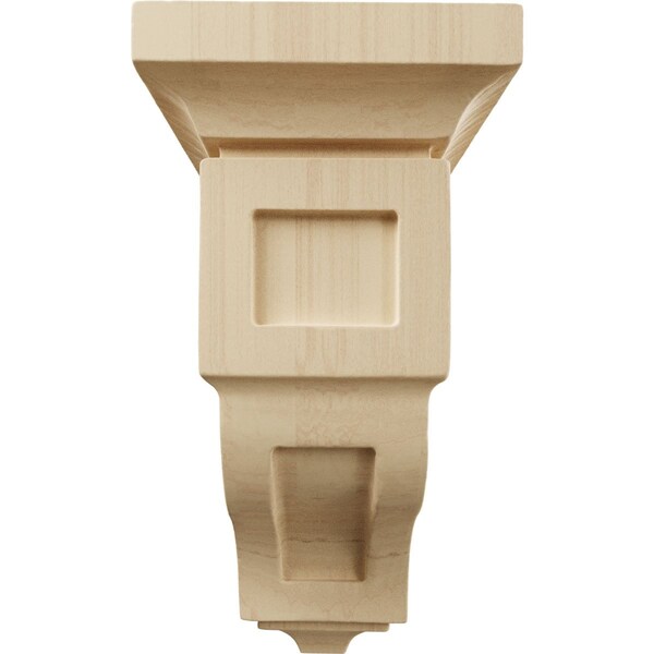 Ekena Millwork 4"W x 4 3/4"D x 8"H Small Reyes Wood Corbel, Rubberwood - CORW04X04X08RYRW