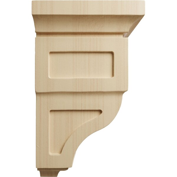 Ekena Millwork 4"W x 4 3/4"D x 8"H Small Reyes Wood Corbel, Rubberwood - CORW04X04X08RYRW