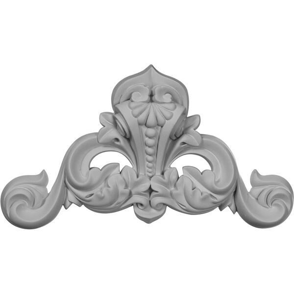 Ekena Millwork 10 5/8"W x 5 3/4"H x 1 3/8"P Monique Beaded Flourish Onlay - ONL10X05X01MO