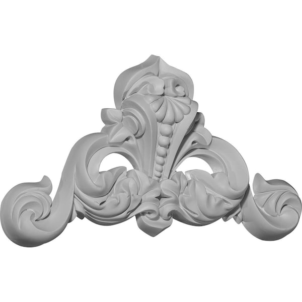 Ekena Millwork 10 5/8"W x 5 3/4"H x 1 3/8"P Monique Beaded Flourish Onlay - ONL10X05X01MO