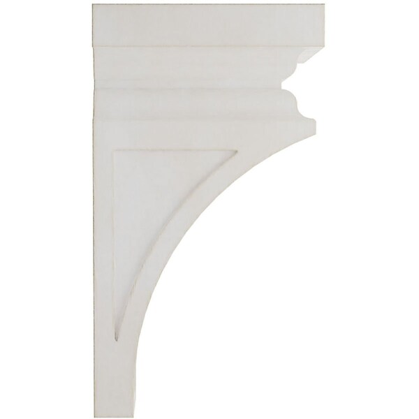 Ekena Millwork 7"W x 7 3/4"D x 14"H Jumbo Nevio Wood Vintage Decor Corbel, Chalk Dust White - CORWD07X07X14NEWH